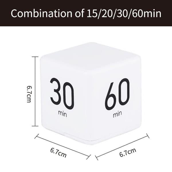 Timer Klokke Digital Timer Nedtellingsalarm 15 - 20 - 30 - 60 minutter White