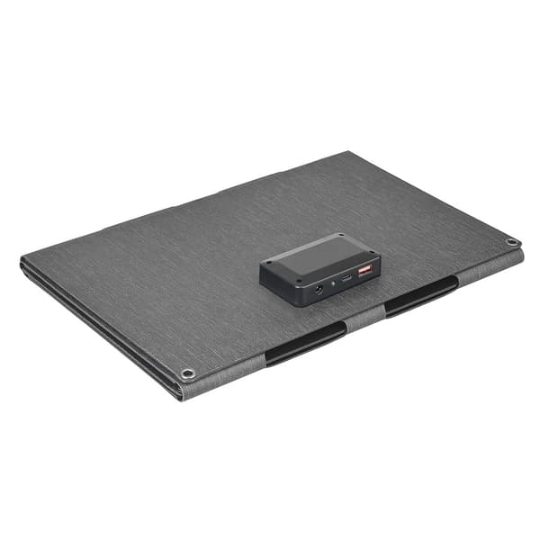 40W solcelleoplader USB-C USB DC-porte IP65 vandtæt monokrystallinsk solpanel Black