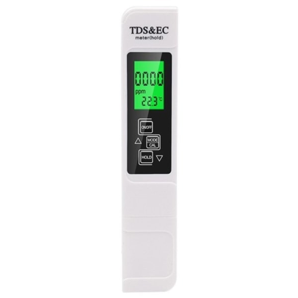 3-i-1 detektor test för vattenkvalitet LCD TDS EC TEMP testpenna Temperatur Vit