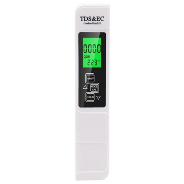 3-in-1-ilmaisintesti vedenlaadulle LCD TDS EC TEMP -testikynä Lämpötila White
