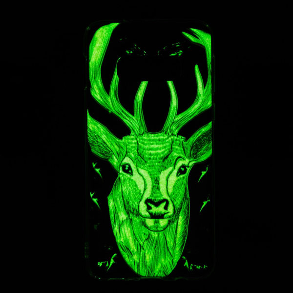 Luminous Glow Pattern Printing TPU Case for Samsung Galaxy S10e - Elk Pattern Black