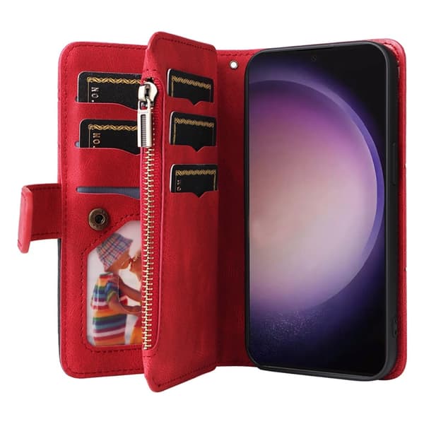KT Multifunksjons Serie-5 For Samsung Galaxy S24 Ultra Telefonveske Red