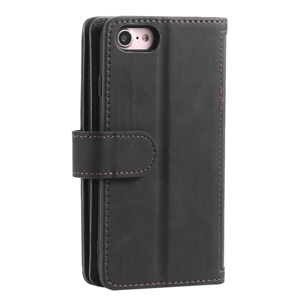 Til iPhone 17e / 16e Etui med Lynlåslomme og 9 Kortlommer Black