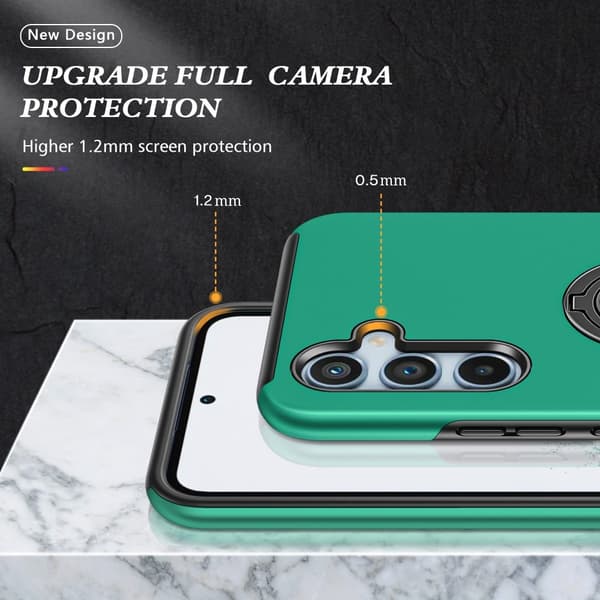 Til Samsung Galaxy A26 5G Hybrid Deksel med Roterbar Ringholder Green