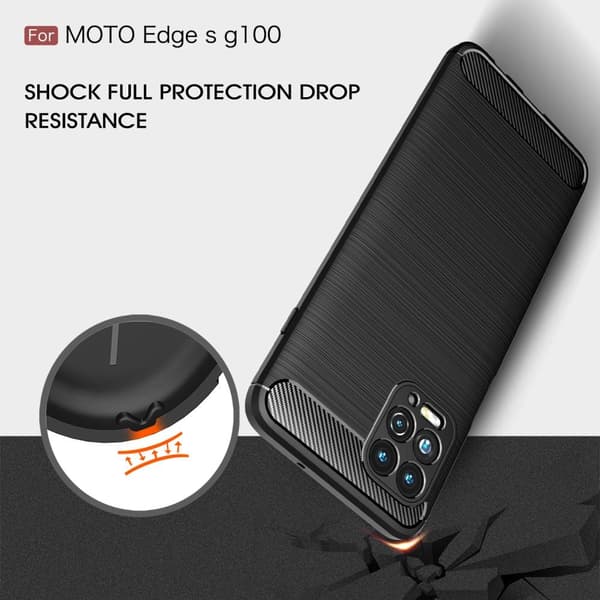 Motorola Moto G100 Karbonfiber Tekstur Deksel - Svart Black
