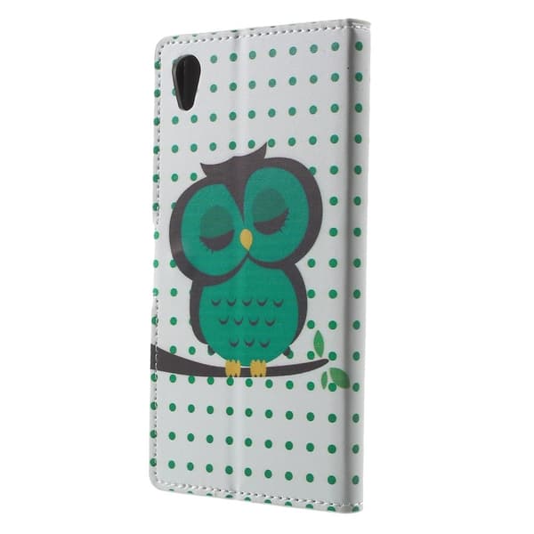 Sony Xperia Z5 Lompakkokotelo Vihreä Owl Black