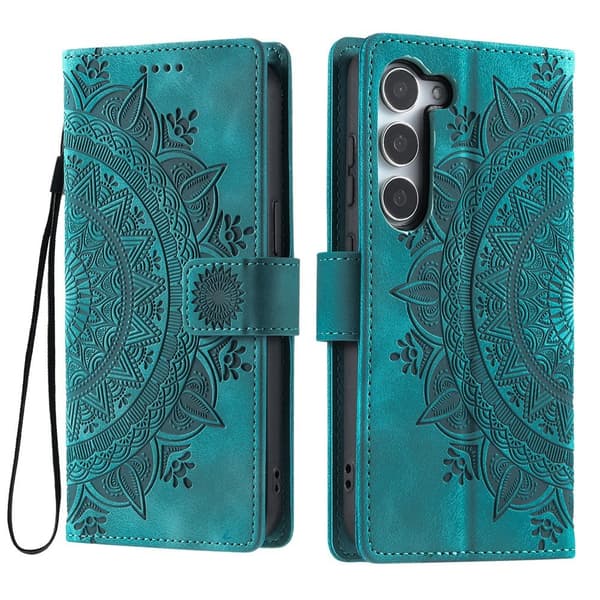 Til Samsung Galaxy S26 tegnebogscover Cover Shell Mandala Blomstermønster Green