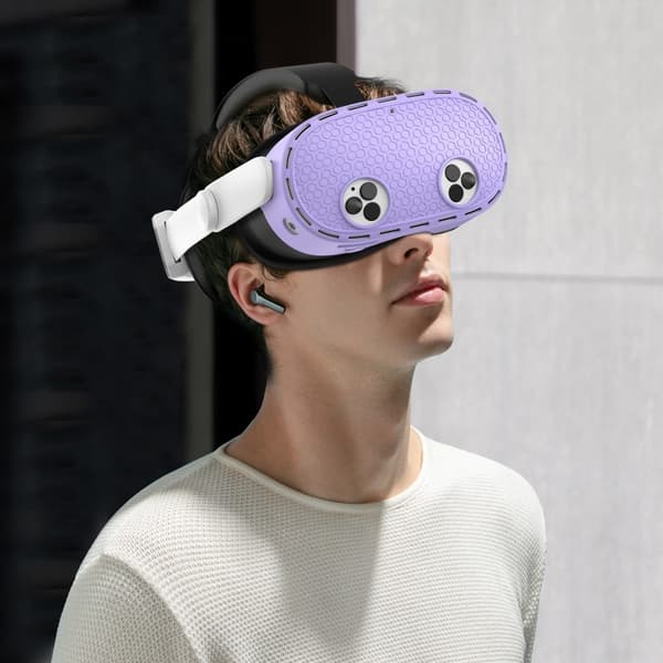 För Meta Quest 3S Skyddsfodral VR Headset Silikonskydd - Lila Lila