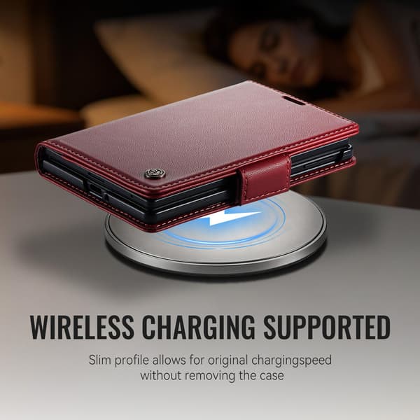 CASEME Glansfuldt telefonpungcover til Samsung Galaxy Z Fold8 Red
