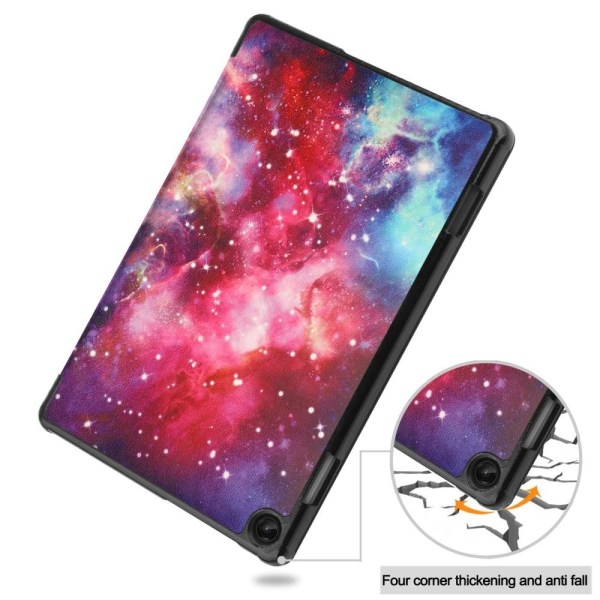 Til Lenovo Tab M10 (Gen 3) Trifoldet Stativbetræk - Nebula Multicolor