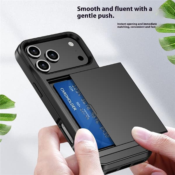 Telefoncover med skydbar kortholder til iPhone 18 Pro / 17 Pro Green