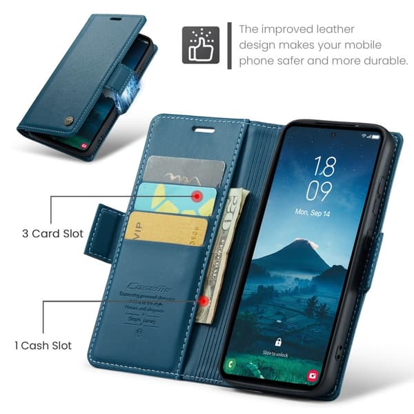 CASEME Retro Pung Taske til Samsung Galaxy S25 Blue