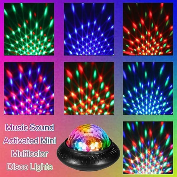 Disco Ball Light scenbelysning RGB Rotating Atmosphere Party Lamp Svart