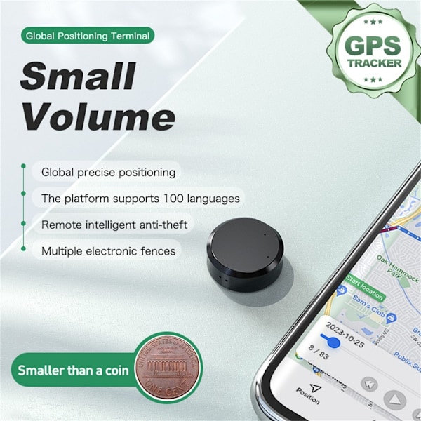 Smart Global Positioning Anti-Lost Tracker GPS-lokalisator 220mAh - Hvit Black