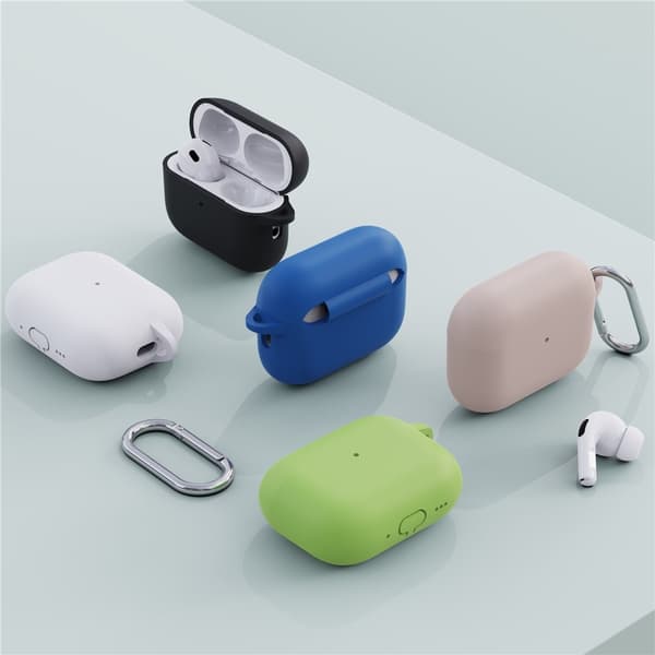 Til AirPods Pro 3 Silikone Etui Integreret Bluetooth Høretelefon Cover med Krog - Mynte Green