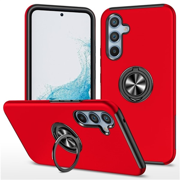 Samsung Galaxy S25 / S24 Fingerring Kickstand Hybrid Taske Red