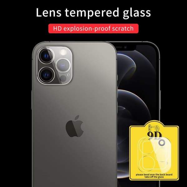 Tempered Glass Camera Lens - iPhone 12 Pro Max Transparent
