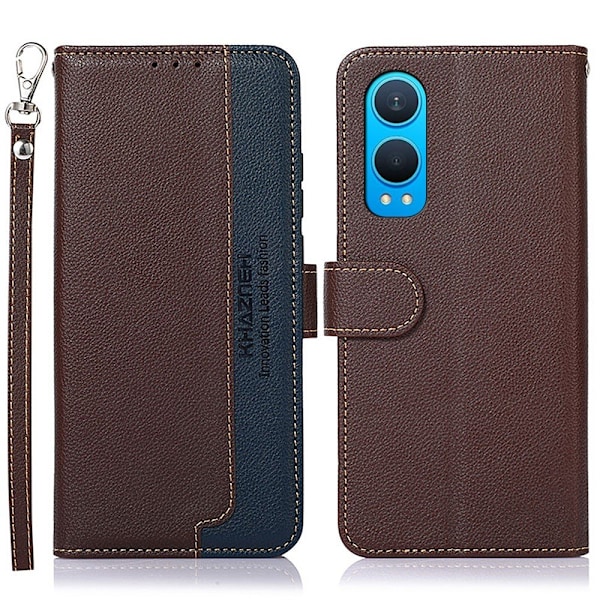 KHAZNEH OnePlus Nord CE4 Lite 5G Lompakkokotelo Nahkainen Flip Cover Brown