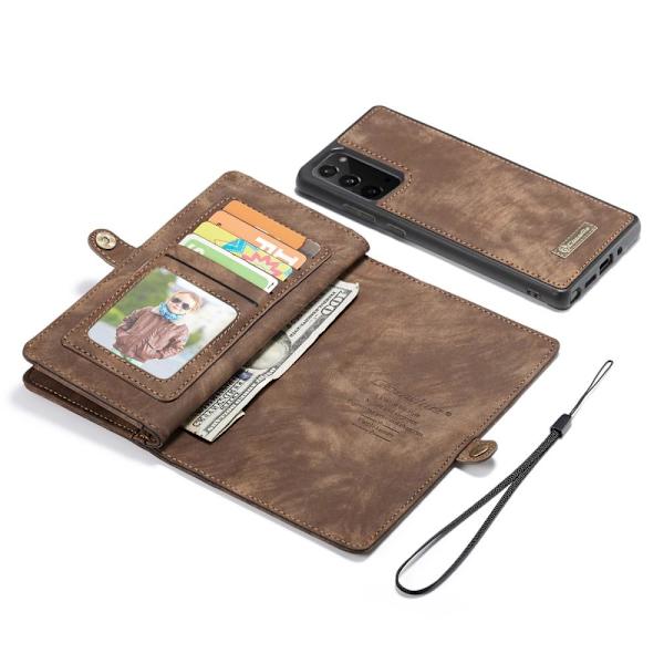 CASEME Samsung Galaxy Note 20 Retro läder plånboksfodral Brun