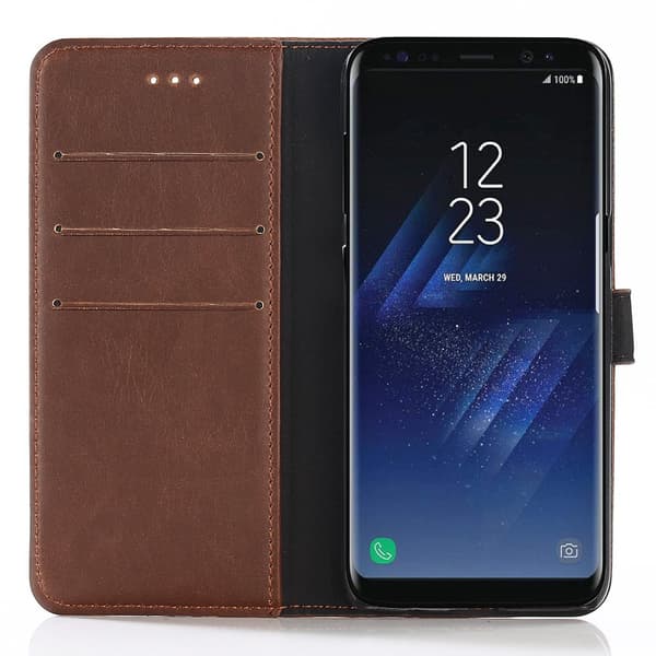 Samsung Galaxy S8 Plus Stilig Lommebok - cover Mørkebrun Brown