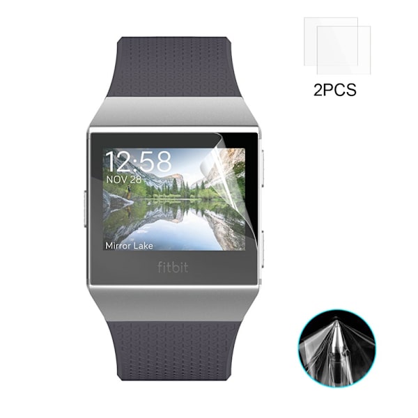 2 - pack HAT PRINCE Fitbit Ionic Soft Nano Super Skjermbeskyttere Transparent