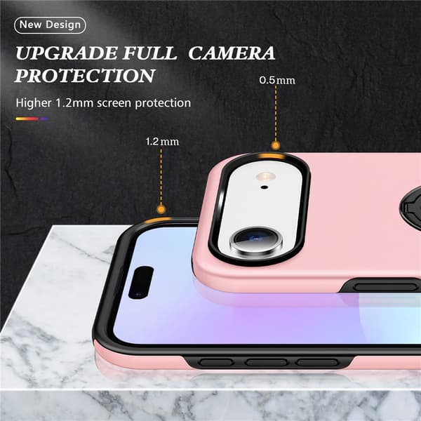 For iPhone Air Hybrid-deksel med Fingerring Pink