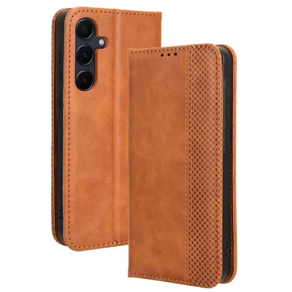 Lompakkoteline Käännettävä puhelinkotelo Samsung Galaxy A35 Brown