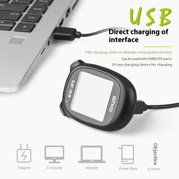 GIYO M3 -pyörätietokone GPS-vedenpitävä langaton nopeusmittari matkamittari Black