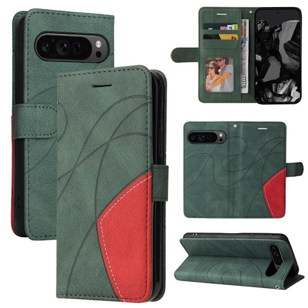 Til Google Pixel 9 Pro XL KT-serie-1 dobbeltfarve etui Green