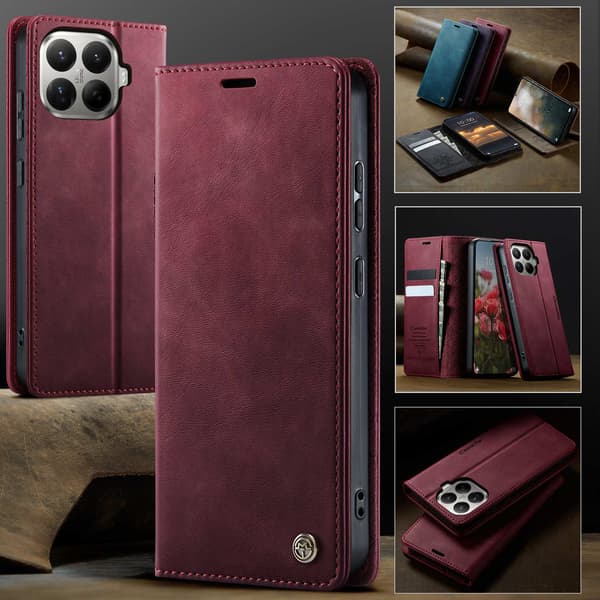 CASEME Til Xiaomi 17T Lommebokdeksel Red