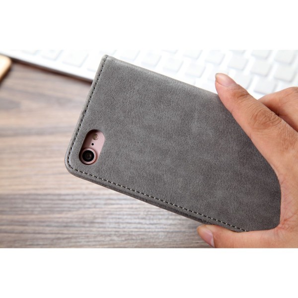 CMAI2 Litchi Wallet Case iPhone 7 / 8 / SE:lle (2020) - harmaa Grey