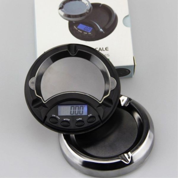 Digital gullsmedvekt 0,01 g til 500 gram - askebeger Black