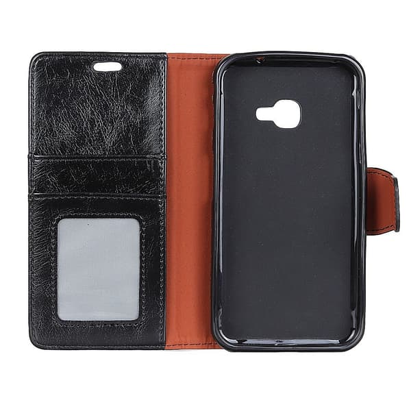 Samsung Galaxy Xcover 4s/4 Lommebok - deksel Teksturert Split - Svart Black