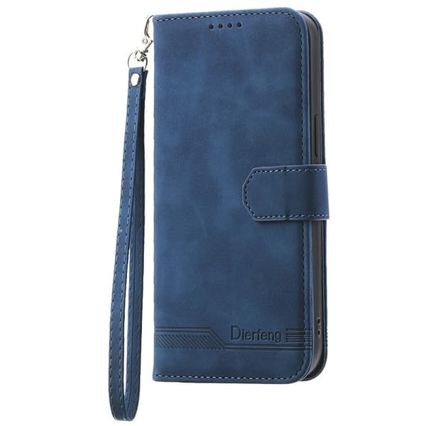 DIERFENG For Sony Xperia 1 VII Wallet Case with Stand and Wrist Strap Blue