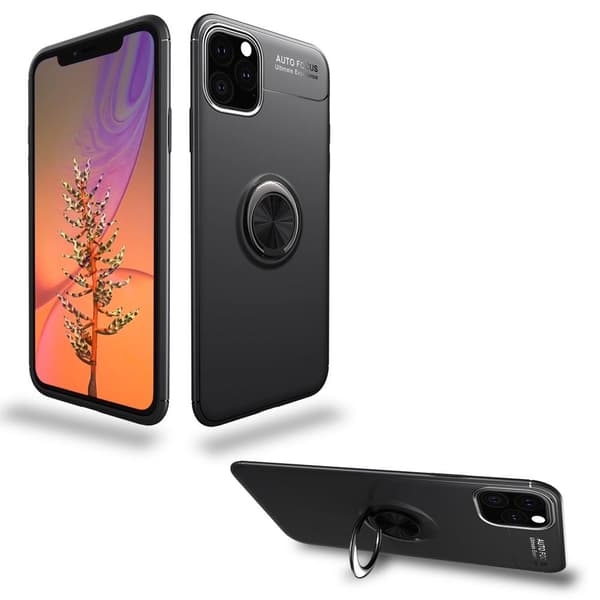 iPhone 11 Finger Ring Stativ (Innebygd metallplate) Etui Black