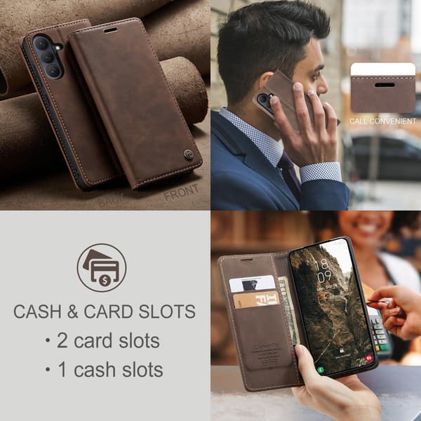 CASEME Lommebok-deksel Samsung Galaxy S26 - Coffee Dark brown