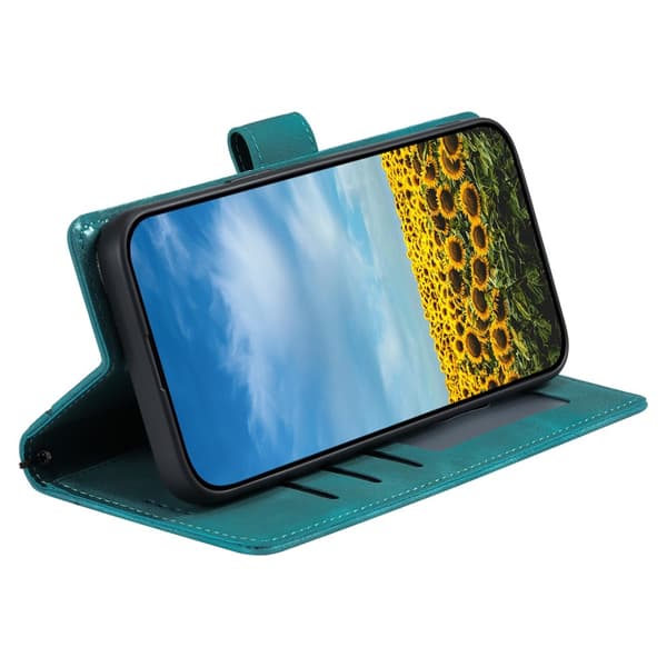 Til Samsung Galaxy S26 tegnebogscover Cover Shell Mandala Blomstermønster Green