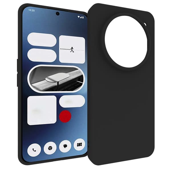 Til Nothing Phone (3a) Pro Etui Mat Finish Blødt TPU Cover Black