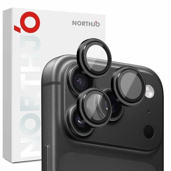 NORTHJO Kameralinsebeskytter til iPhone 18 Pro / 18 Pro Max Black