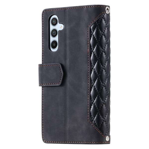 Til Samsung Galaxy S26+ 5G Zipper Wallet Case Rhombus Telefoncover Black