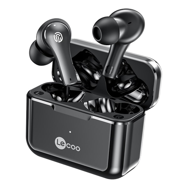 LENOVO LECOO In-Ear Wireless Earbuds Bluetooth hörlurar Laddningsfodral - Svart Svart