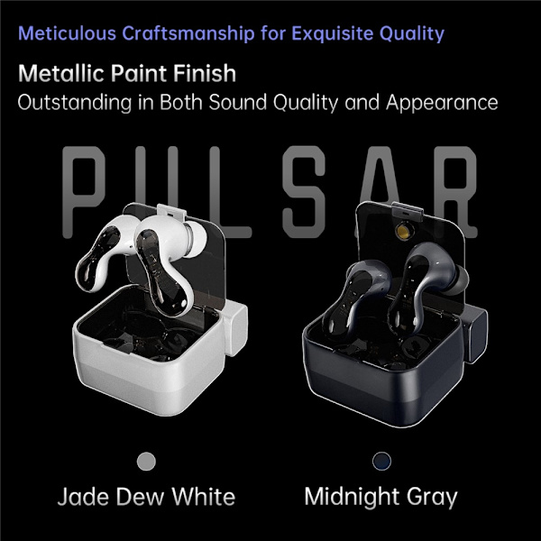 Pulsar Bluetooth headset dynamiske driver in-ear hovedtelefoner 4 mikrofoner - hvid White