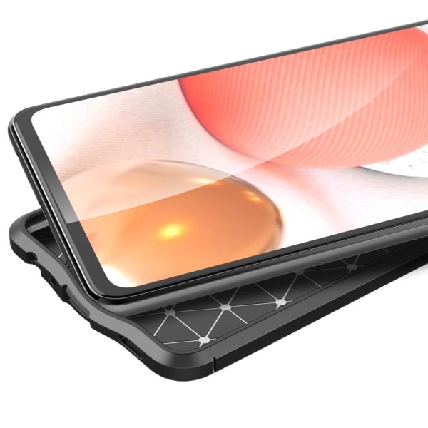 Samsung Galaxy A72 5G TPU Case Shell Litchi Texture - Svart Black
