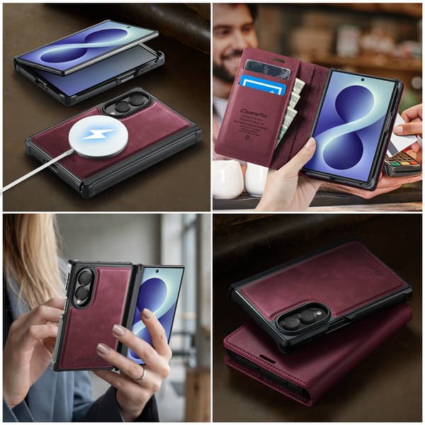CASEME Magnetisk telefonpungcover til Samsung Galaxy Z Fold8 Red