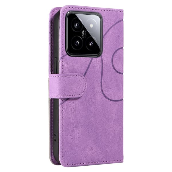 Til Xiaomi 14 KT - serie - 1 dobbeltfarve tegnebog Purple