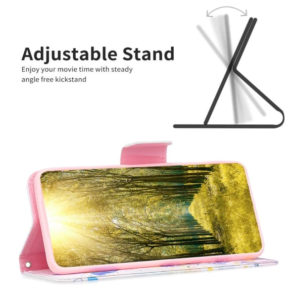 Til Samsung Galaxy S24 tegnebogstativetui mønstertelefoncover Multicolor
