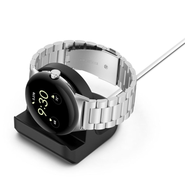Til Google Pixel Watch-opladerholder Desktop Smart Watch Silikone opladningsstativ Black