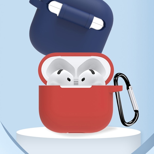 For AirPods 4 6 i 1 tilbehør Veske Stroppholder Ørekroker Halsstropp Nøkkelring - Mørk blå Blue
