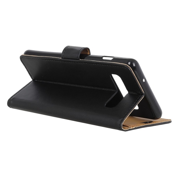 Wallet Stand Læder Beskyttende Telefontaske til Samsung Galaxy S10 - Sort Black