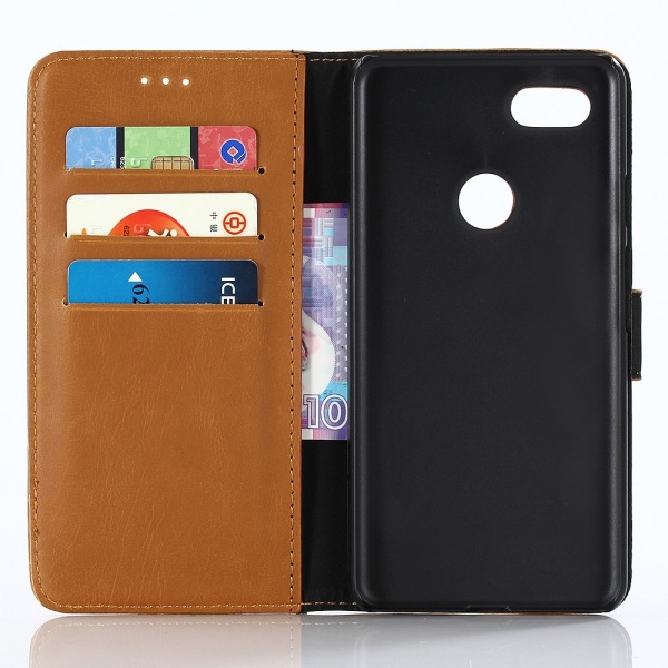 Retro Wallet Cellphone Cover for Google Pixel 3 XL - Brown Brown